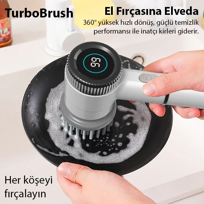 Nevamel EZERE TurboBrush 5 Başlıklı Elektrikli Temizlik Fırçası-(5775)