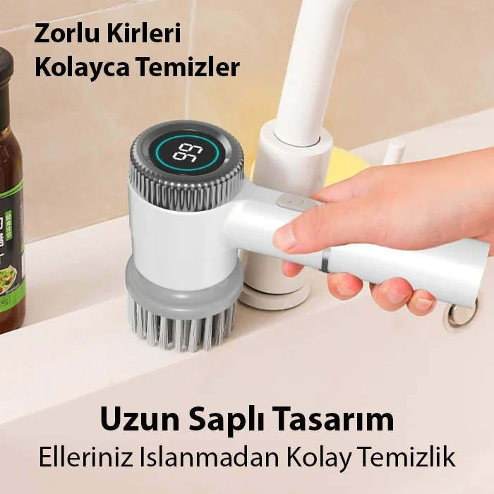 Nevamel EZERE TurboBrush 5 Başlıklı Elektrikli Temizlik Fırçası-(5775)