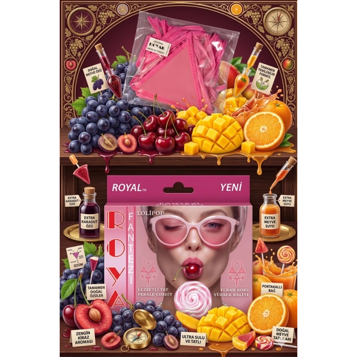 Nevamel® Fantezi Tüketilebilen Yenilebilir Lolipop Aromalı İç Çamaşırı Takımı