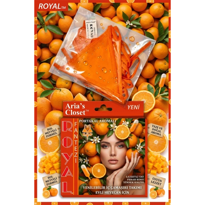 Nevamel® Fantezi Tüketilebilen Yenilebilir Portakal Aromalı İç Çamaşırı Takımı