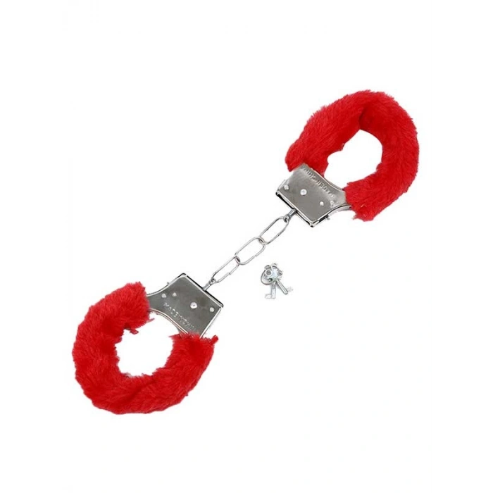 Nevamel® Fetiş Fantezi Kırmızı Peluşlu Metal Kelepçe
