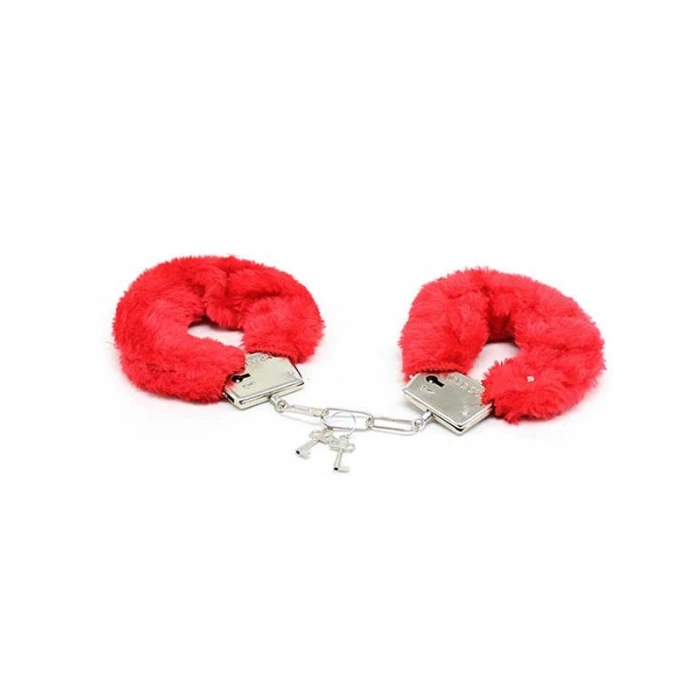 Nevamel® Fetiş Fantezi Kırmızı Peluşlu Metal Kelepçe