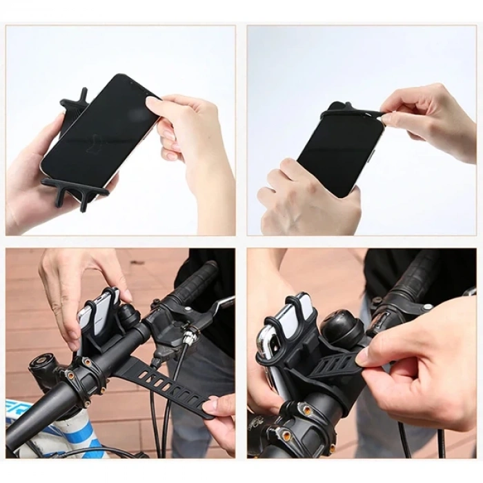 Nevamel Floveme Universal Sİlikon Bisiklet Motosiklet Telefon Tutucu-(5775)