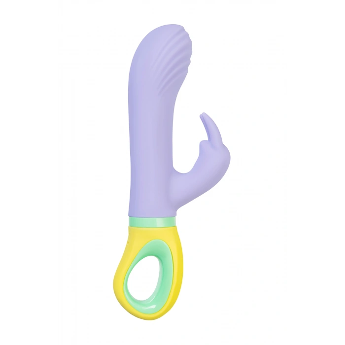 Nevamel® Flovetta Wisteria Klitoral Uyarıcılı G Noktası Vibratörü, Silikon, Mor, 18.5 Cm