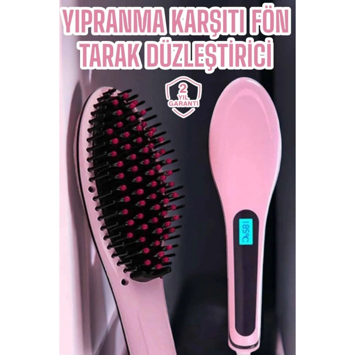 Nevamel Fön Etkili Saç Düzleştirici Tarak Yıpranma Karşıtı Döner Kablo Isı Ayarlı