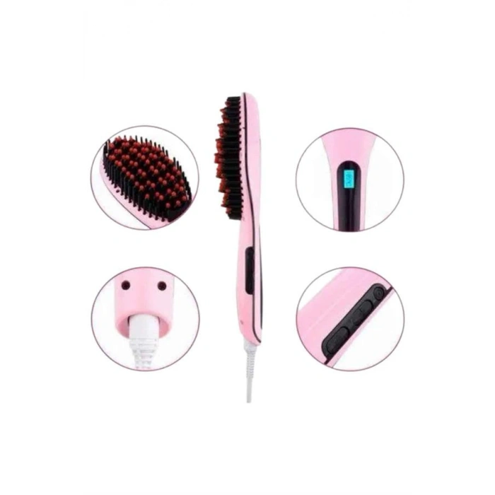 Nevamel Fön Etkili Saç Düzleştirici Tarak Yıpranma Karşıtı Döner Kablo Isı Ayarlı