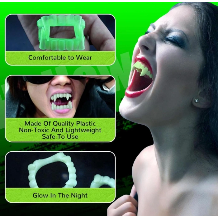 Nevamel Fosforlu Çift Damak Takma Vampir Dişi