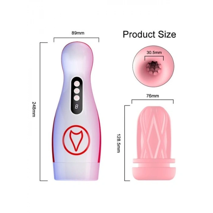 Nevamel® Foxshow M50 – Vakumlu Ve Titreşimli Şarjlı Oral Mastürbatör | 7 Fonksiyon | Su Geçirmez | Usb Şarjlı
