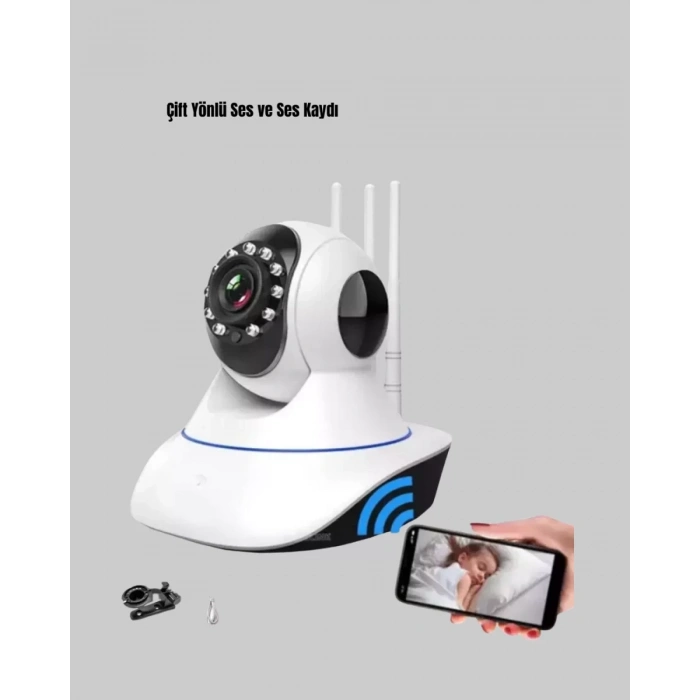 Nevamel® Full HD Akıllı IP Kamera – Gece Görüşlü Hareket Sensörlü Çift Yönlü Ses ve Online Kayıt Özellikli