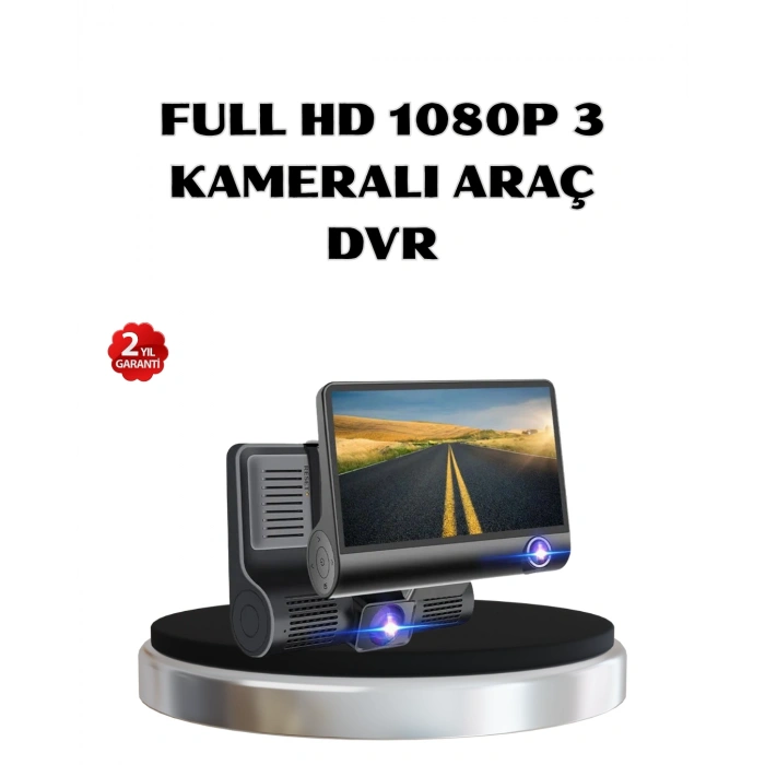 Nevamel Full HD Araç Kamerası 3’lü 4.0” Ekranlı ve HDR Gece Görüşlü