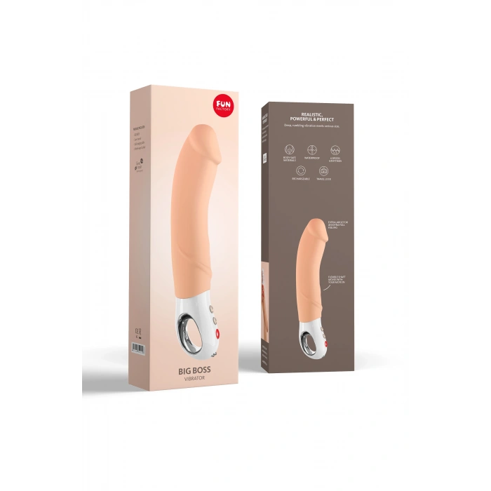 Nevamel® Fun Factory Big Boss Vibratör, Silikon, Ten, 23 Cm