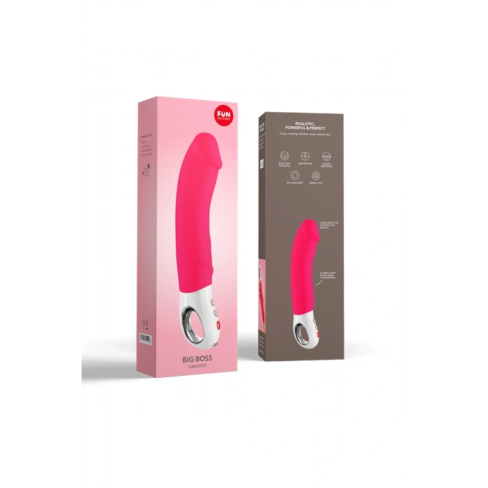 Nevamel® Fun Factory Big Boss Vibratörü, Silikon, Pembe, 23 Cm