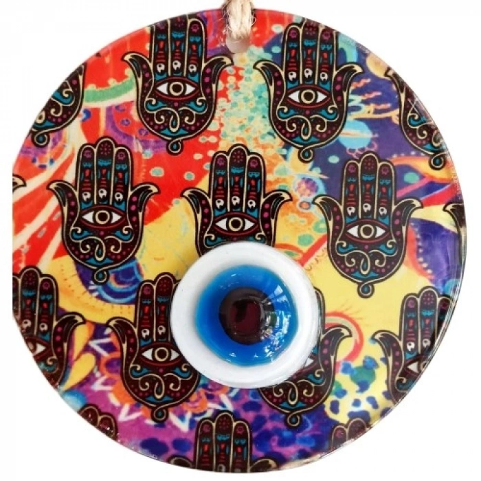 Nevamel Füzyon Cam Fatma Ana Bereket Eli Nazar Boncuklu Duvar Süsü