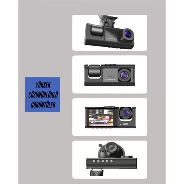 Nevamel® G-Sensörlü 3lü Kayıtlı Araç Kamerası