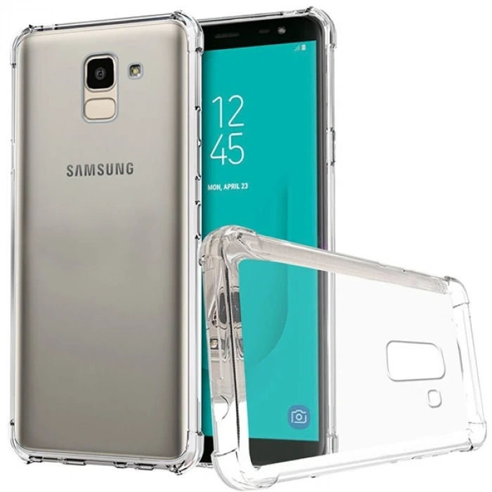 Nevamel Galaxy J6 2018 J600 Darbe Emici Şeffaf Silikon Kılıf-(5775)