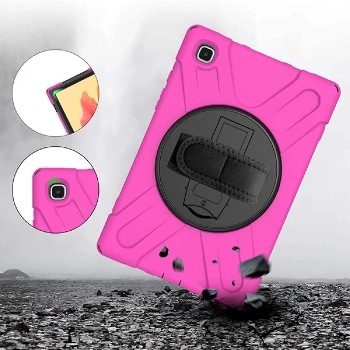 Nevamel Galaxy Tab A7 10.4 SM-T500-T505-T507 Kılıf Shockproof 3 Katmanlı Standlı Zırh Kılıf Kalem Yerli-(5775)