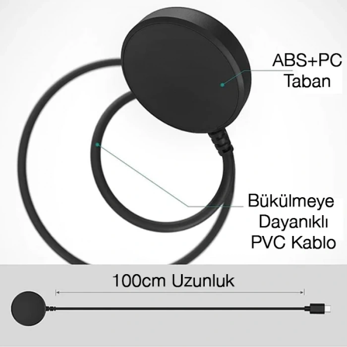 Nevamel Galaxy Watch 5 Watch 5 Pro 4 Watch 3 Active R500 Active 2 Type-C Şarj Kablosu-(5775)