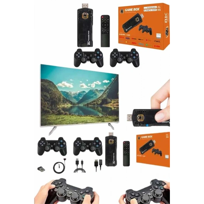 Nevamel® Game Box Android Tv 36500 Oyunlu Atari 5g 8k HDR Ultra HD 64 GB