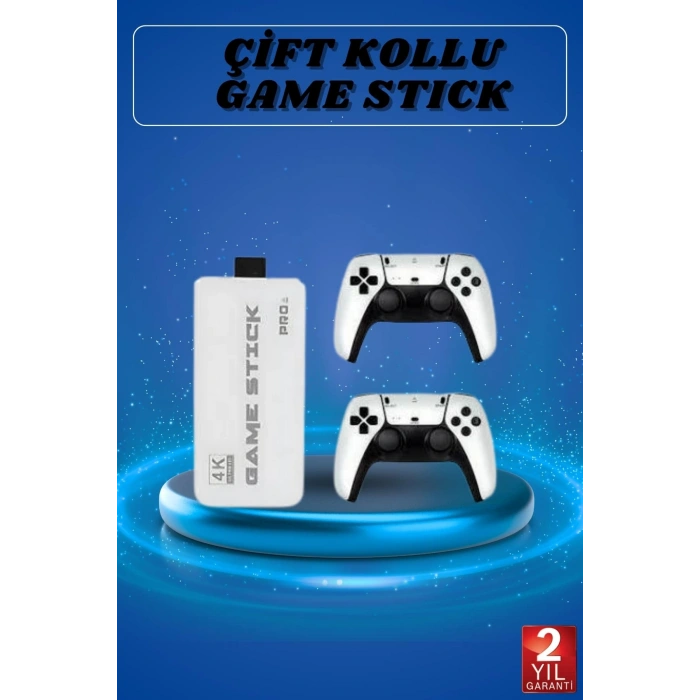 Nevamel® Game Stick 4K Retro Çift Kollu Atari Oyunlari +20000 Oyunlu Konsol Nostalji