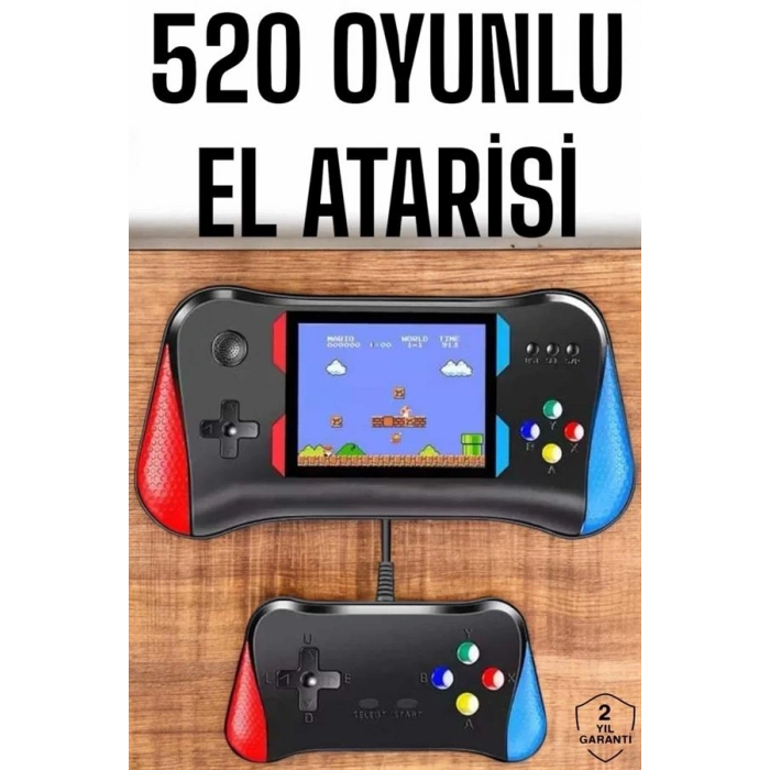 Nevamel Gamepad Joystick 500 Oyunlu Retro Oyun Konsolu Tv Bağlantı Özellikli 2 Kişilik Destekli