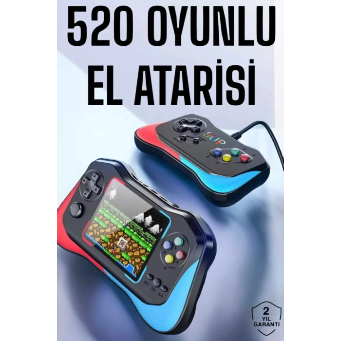 Nevamel® Gamepad Joystick Nostalji 500 Oyunlu 2 Li Atari Gamebox Oyun Konsolu Sup Atari