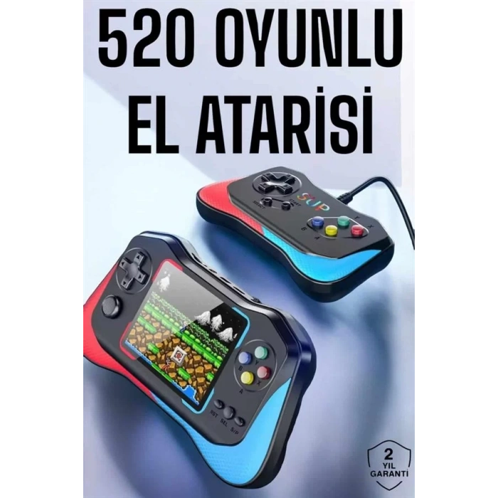 Nevamel® Gamepad Joystick Nostalji 500 Oyunlu 2 Li Atari Gamebox Oyun Konsolu Sup Atari