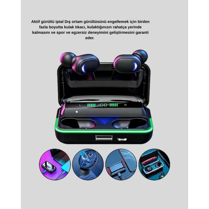 Nevamel® Gaming Bluetooth Kulaklık 800mAh Powerbank Düşük Gecikmeli