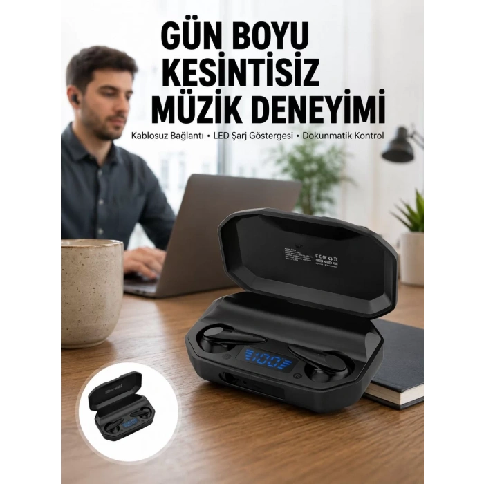Nevamel® Gaming Kulaklık Bluetooth 5.2 Kablosuz Kulakiçi Rgb Işıklı Çift Mikrofonlu Yeni Nesil