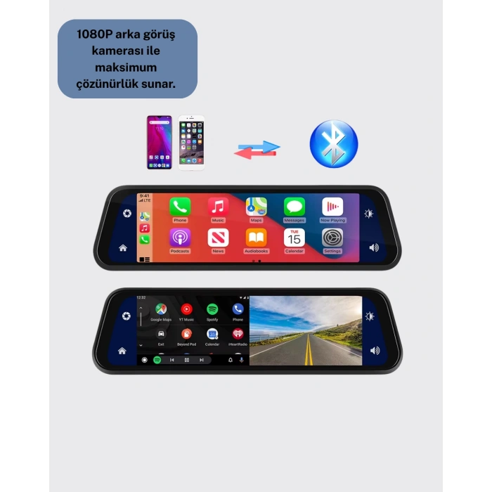 Nevamel® Gece Görüşlü Araç Dikiz Aynası Kamera Park Monitörlü