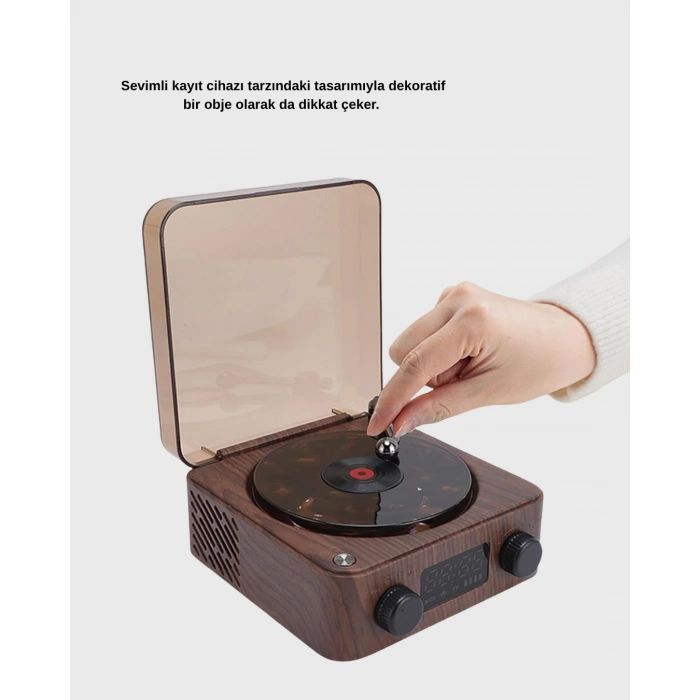 Nevamel® Gece Lambası Bluetooth Hoparlör Dijital Saat Çok Fonksiyonlu Su Dalgası Işıklı