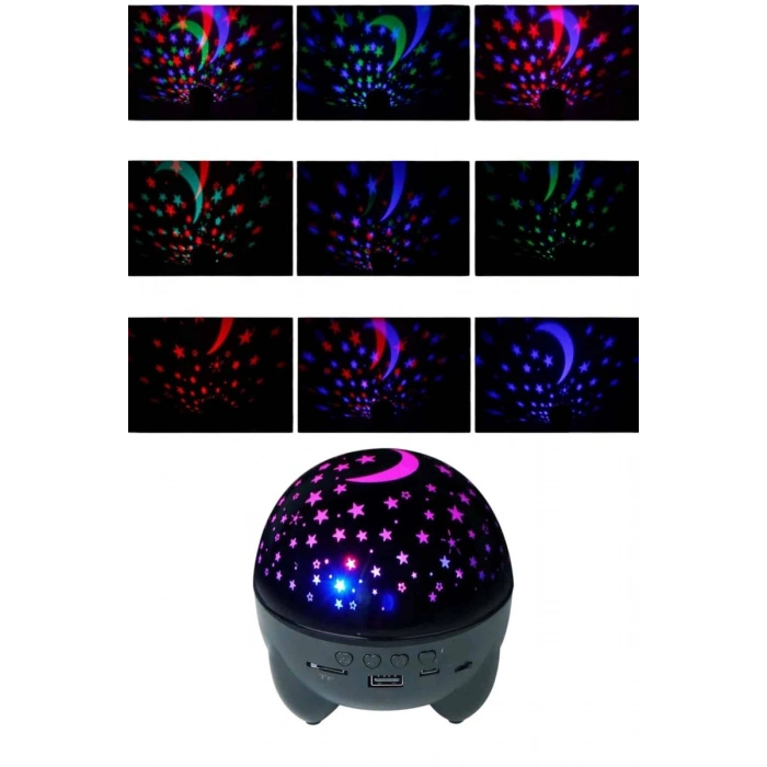 Nevamel® Gece Lambası Renkli Yıldızlı Gökyüzü Projeksiyon Gece Tavan Yansıtma