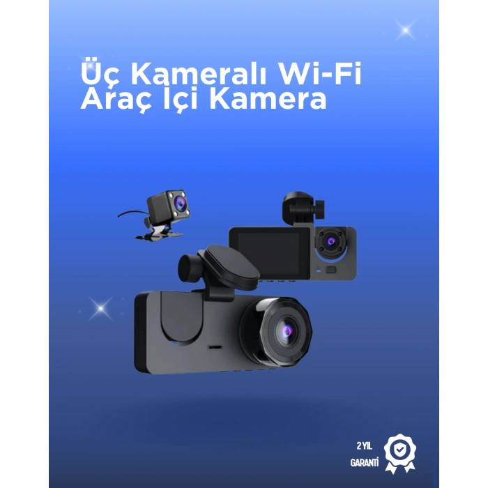 Nevamel Gelişmiş G-Sensörlü Üçlü Araç Kamerası – 5” LCD Ekran ve Hareket Algılama