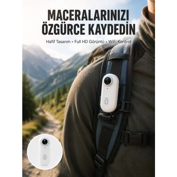 Nevamel® Geniş Açı Lensli WiFi Spor ve Vlog Kamerası Yeni Nesil