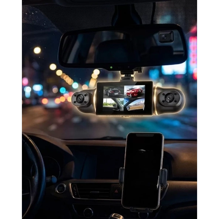 Nevamel® Geniş Açılı Araç Kamera Sistemi WiFi Bağlantılı Döngüsel Kayıt Özellikli