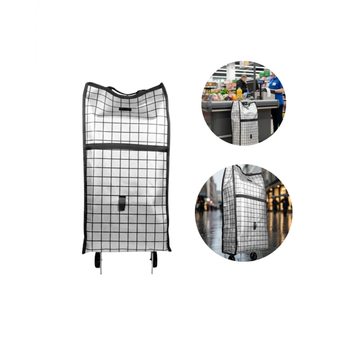 Nevamel® Geniş Hacimli Tekerlekli Pazar Çantası Dayanıklı ve Ergonomik