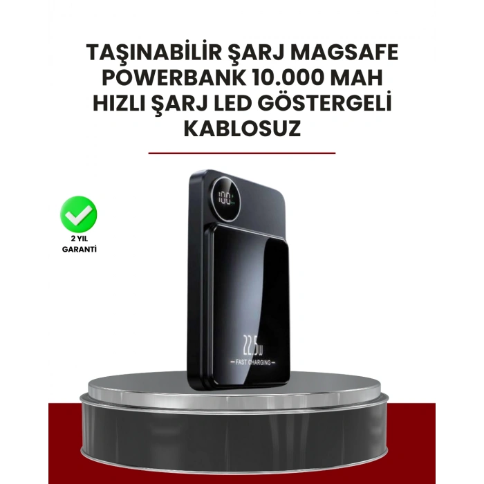 Nevamel Gerçek Zamanlı Güç Göstergeli Manyetik USB-C Taşınabilir Powerbank