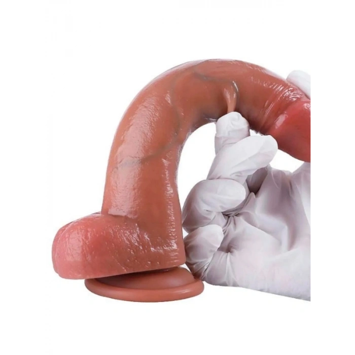 Nevamel® Gerçekçi Tasarımlı Vakum Tabanlı Silikon Dildo 21,6 Cm