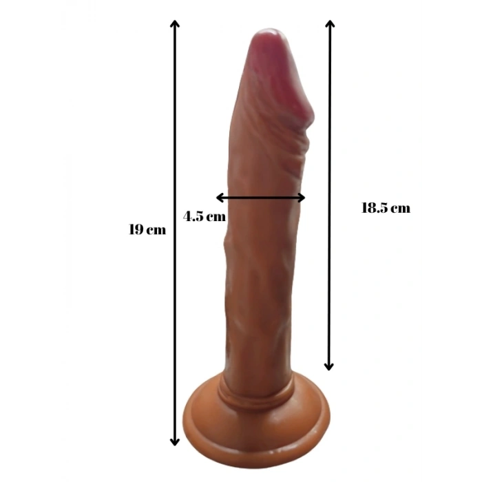 Nevamel® Gerçekçi Testissiz Vantuzlu Melez Dildo - 21Cm