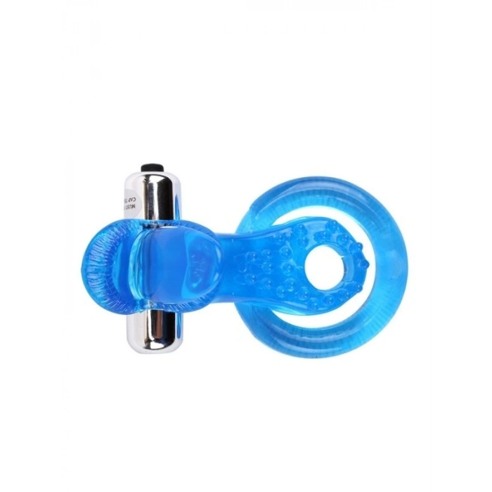 Nevamel® Get Lock The Tongue-Blue Titreşimli Dilli Penis Halkası