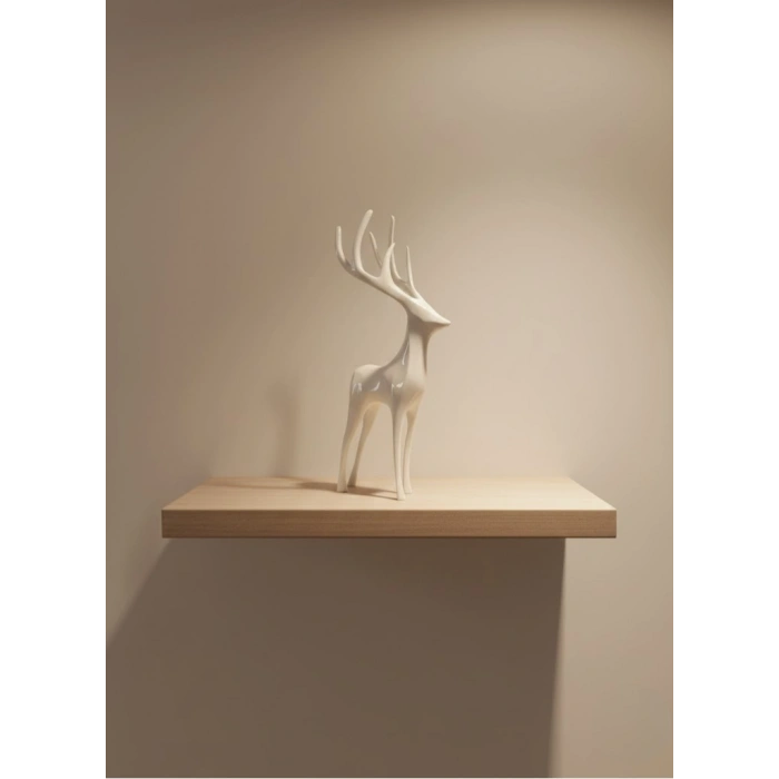 Nevamel® Geyik Figürü Beyaz Modern Salon ve Raf Dekoru