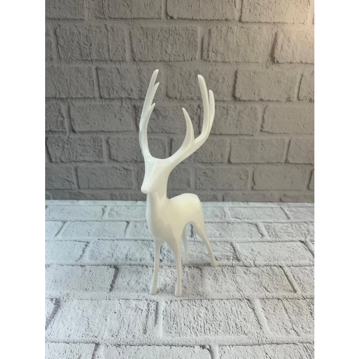 Nevamel® Geyik Figürü Beyaz Modern Salon ve Raf Dekoru