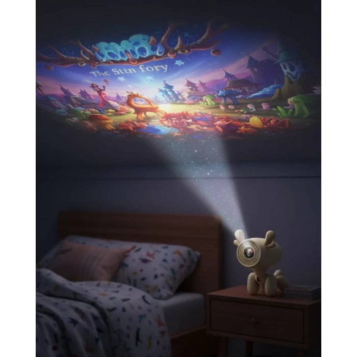 Nevamel® Geyik Tasarımlı Akıllı Projeksiyon 4K Destekli 500 ANSI Lümen