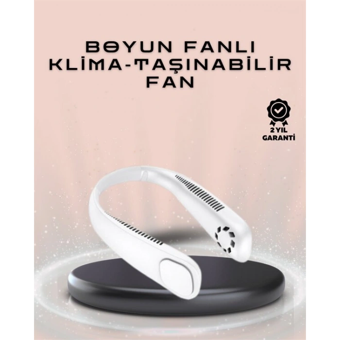 Nevamel® Giyilebilir Sessiz Fan | 224g Hafif Bladeless Güvenli Tasarım 5 Vitesli Soğutma USB Şarjlı Fan