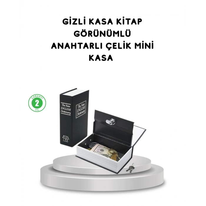 Nevamel Gizli Kitap Kasa – Metal Gövdeli Anahtarlı