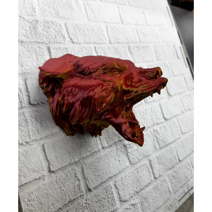 Nevamel® Gold Kırmızı Jaguar Duvar Dekoru Asılabilir Hediyelik 3D Heykel 20x16 cm