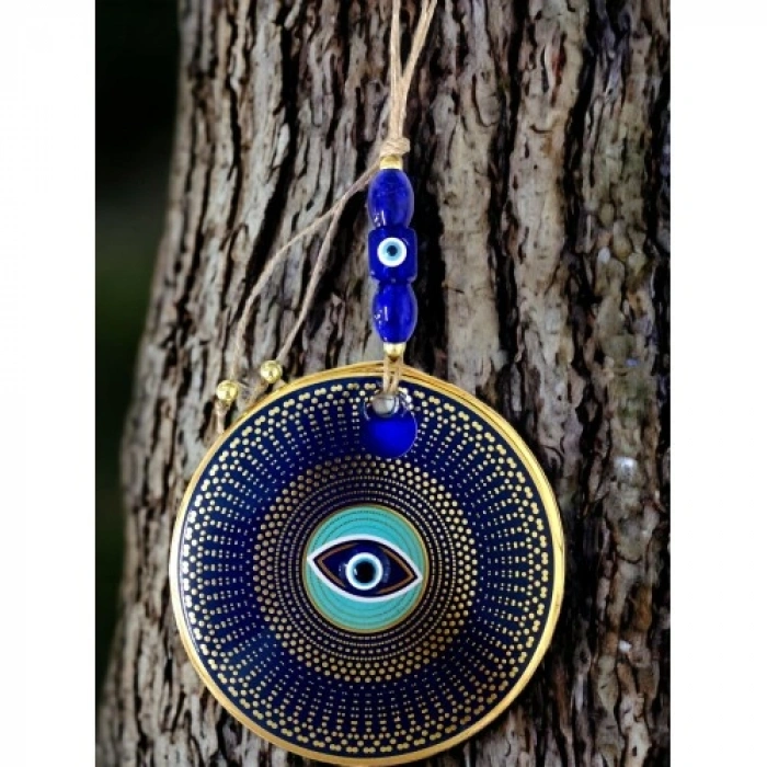 Nevamel Gold Puantiyeli Nazar Boncuklu Göz Duvar Süsü