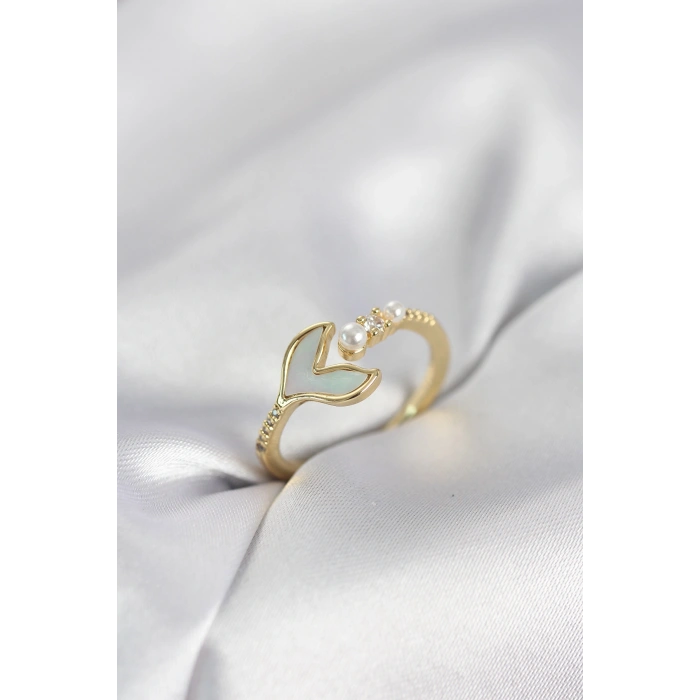 Nevamel® Gold Renk Balık Kuyruğu Model Kadın Yüzük 5886