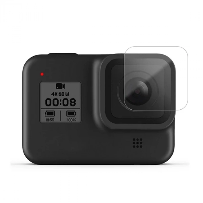 Nevamel GOR Gopro Hero 8 2in1 Darbe Emici Ekran Koruyucu 2 SET-(5775)