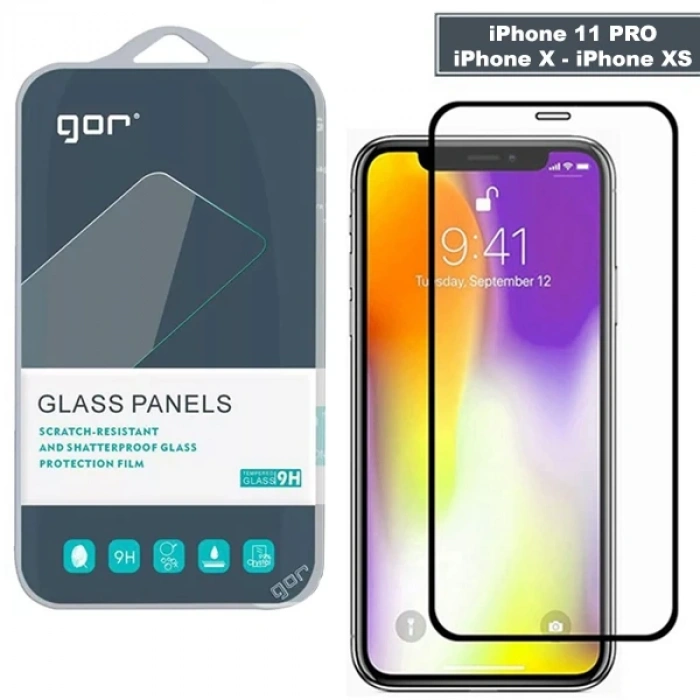 Nevamel GOR iPhone 11 Pro - XS - X 5.8 9D Hardening Tempered Full Cam Ekran Koruyucu-(5775)