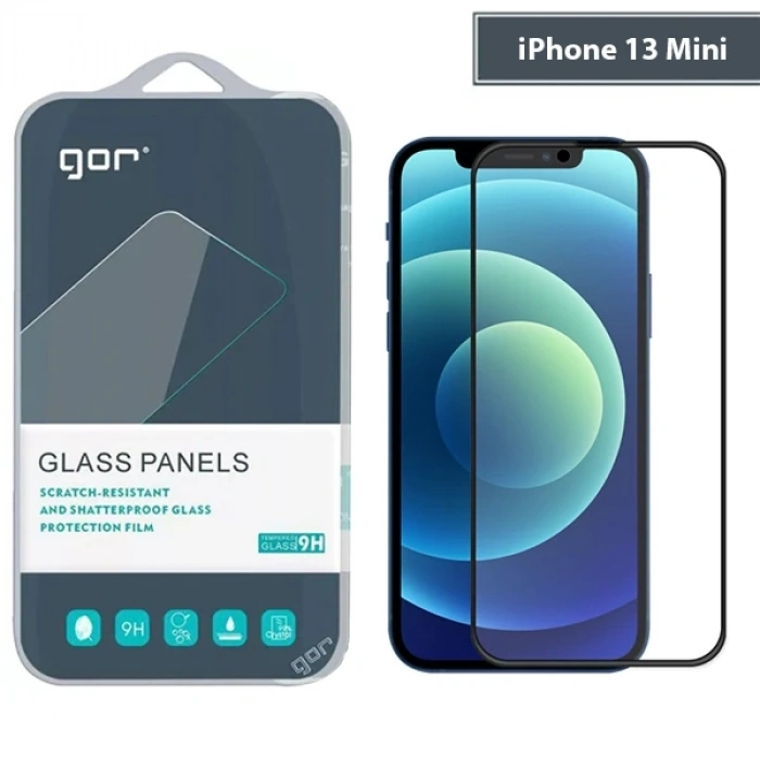 Nevamel GOR iPhone 13 Mini 5.4 9D Hardening Tempered Full Cam Ekran Koruyucu-(5775)